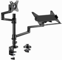 Product_110854_1 Monitora stiprinājums Gembird Desk Mounted Adjustable monitor arm with Notebook Tray - Image 1