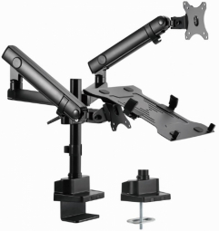 Product_110856_1 Monitora stiprinājums Gembird Desk Mounted Adjustable Monitor Arm with Notebook Tray (full-motion) - Image 1