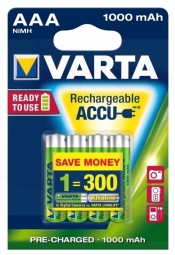 Rechargable Batteries Varta AAA 1000mAh 4 Pack