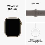 Apple Watch Series 9 GPS + Cellular 45mm Gold Stainless Steel Case with Clay Sport Band - M/L - Image 3