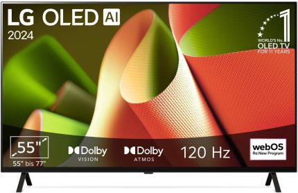LG OLED55B4ELA TV 139 cm (55 Inch) OLED TV (α8 4K AI Processor, webOS 24, Dolby Vision, up to 120 Hz) [Model Year 2024]