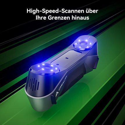 Creality CR-Scan Raptor 3D Scanner, 0.02 mm Industrial Precision, 7 Blue Laser Technology, 0.1 mm 20fps NIR, 60fps Scan Speed for Objects 5-2000 mm (Windows/macOS)