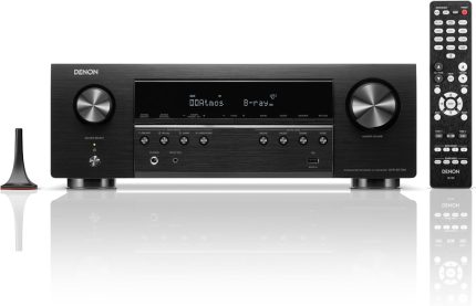 Denon AVR-S770H 7.2 Channel AV Receiver, Dolby Atmos, DTS:X, 6 HDMI Inputs and 1 Output, 8K HDMI, HEOS Built-in, Bluetooth, WiFi, AirPlay 2, Alexa Compatible - Black