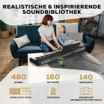 Alesis Keyboard Electric Piano with 88 Keys, 480 Sounds, Speakers, USB MIDI, Notes/Tablet Tray, Power Adapter & Piano Lessons for Beginners - Image 2