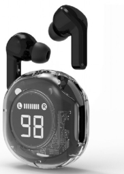 Product_122982_1 Austiņas Gembird Transparent TWS in-ears Black - Image 1
