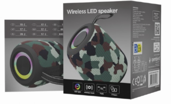 Product_123455_1 Skaļrunis Gembird Bluetooth LED Speaker SPK-BT-LED-05-CM Camo - Image 1
