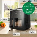 Bosch MAF671B0 Series 6 Hot Air Fryer, XXL 7.2 L Capacity, 7 Preset Programmes, Illuminated Viewing Window, Up to 65% Faster Cooking, AirFryer in Black - Image 2