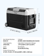 VEVOR Compressor Cool Box Dual 12/24V DC 100-240V AC, Car Refrigerator 35L with App Control & Wheels & 2 Temperature Zones (-20°C to 20°C), Portable Fridge for Motorhomes, Boats, Camping, Fishing - Image 6