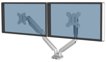 Product_129613_1 Monitora stiprinājums Fellowes PLATINUM Dual Monitor Arm Silver - Image 1