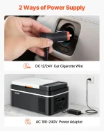 VEVOR Car Refrigerator, DC 12/24V AC100-240V Compressor Electric Cooler, -20°C to 20°C Car Fridge with APP Control, 20L Cars Freezer for RVs, Campsites, Boats, Camping, Fishing, 60W Portable Freezer - Image 6