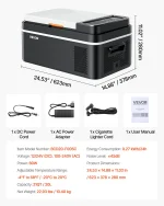 VEVOR Car Refrigerator, DC 12/24V AC100-240V Compressor Electric Cooler, -20°C to 20°C Car Fridge with APP Control, 20L Cars Freezer for RVs, Campsites, Boats, Camping, Fishing, 60W Portable Freezer - Image 7